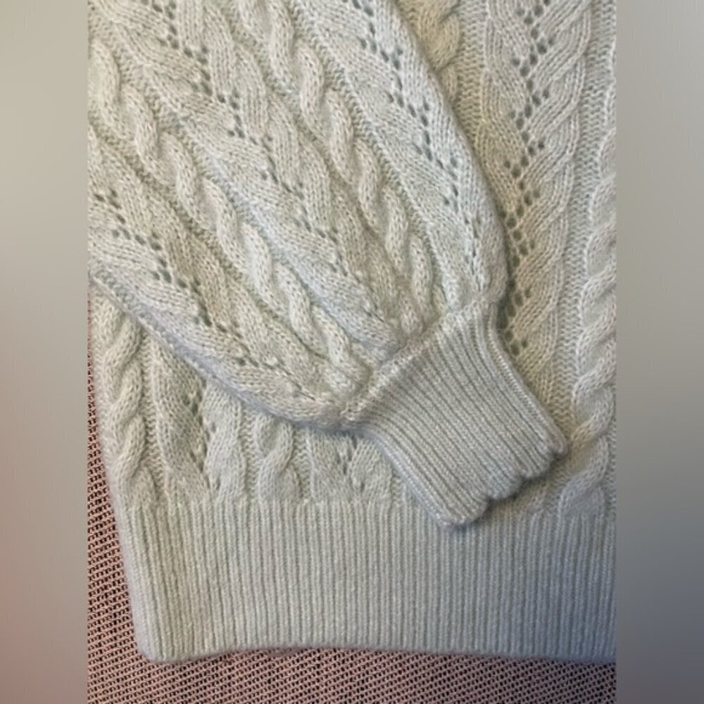 NEW Needle & Thread Midline Jumper Sweater Alpaca Wool Blend Mint Green | size S - Picture 7 of 10